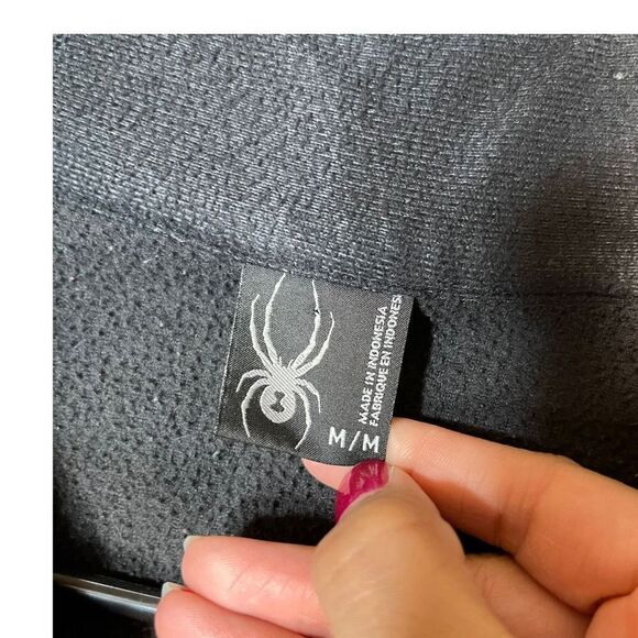 Spyder Mens Black Fleece Jacket Size Medium - Picture 6 of 10